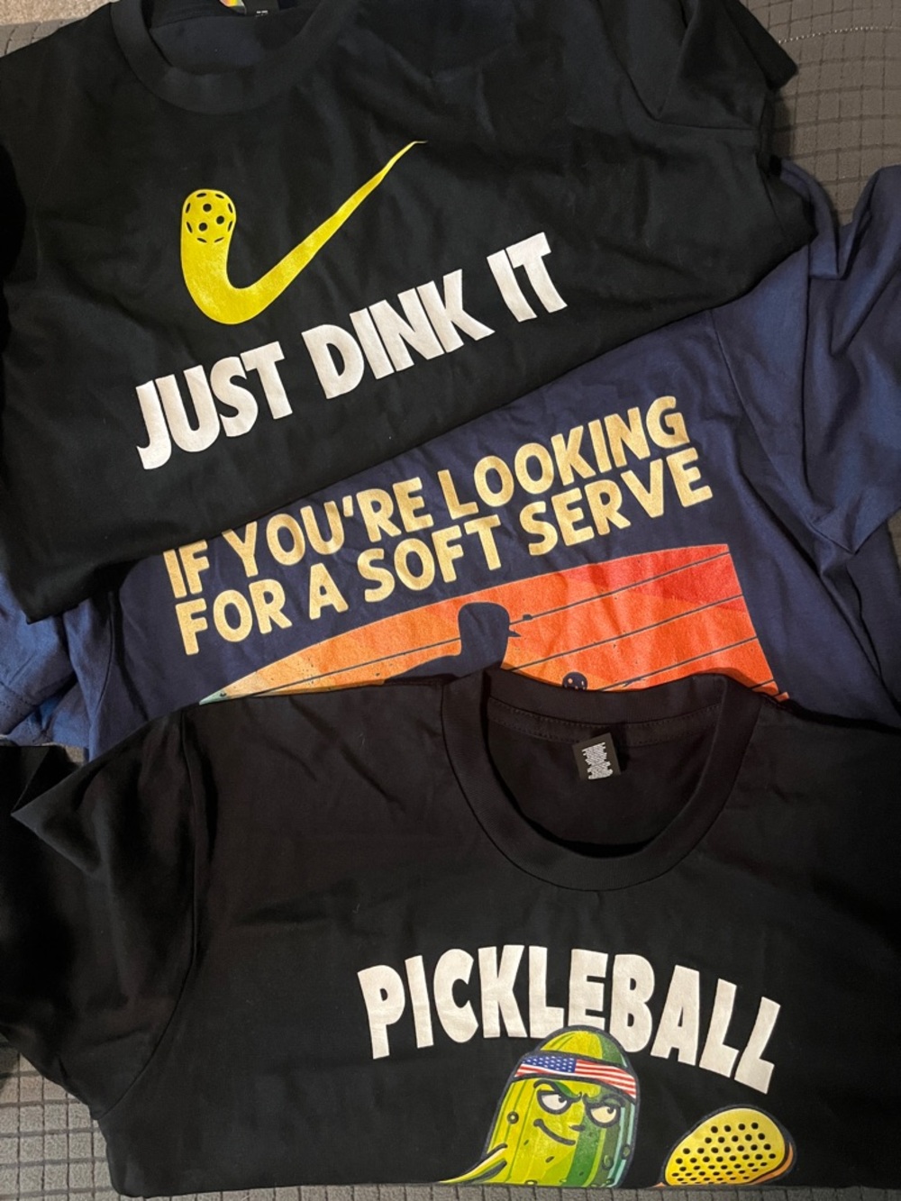 Three Pickleball Graphic T-Shirts (unisex)